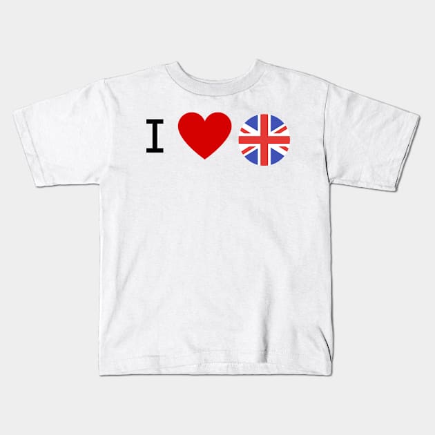 I Heart the United KIngdom Kids T-Shirt by Yasdey